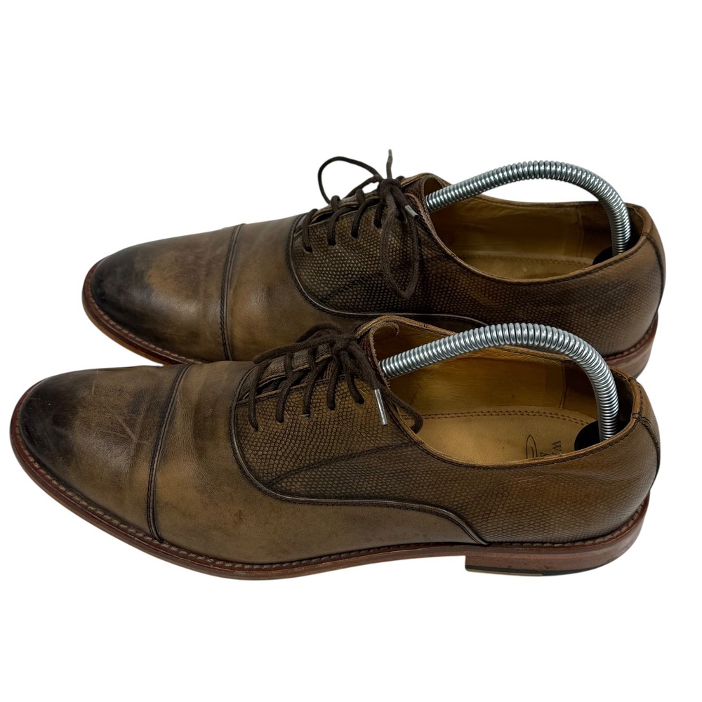 Warfield & Grand Logan Cap Toe Oxford Dress Shoes Men Brown Leather Size 9 - Picture 2 of 9
